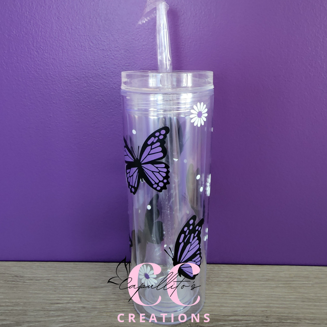 Butterfly Skinny Tumbler